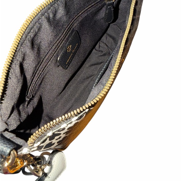 NANETTE LEPORE Fiona Logo Heart Geo Baguette Black Bag w/ Card Wallet Set - Picture 9 of 15